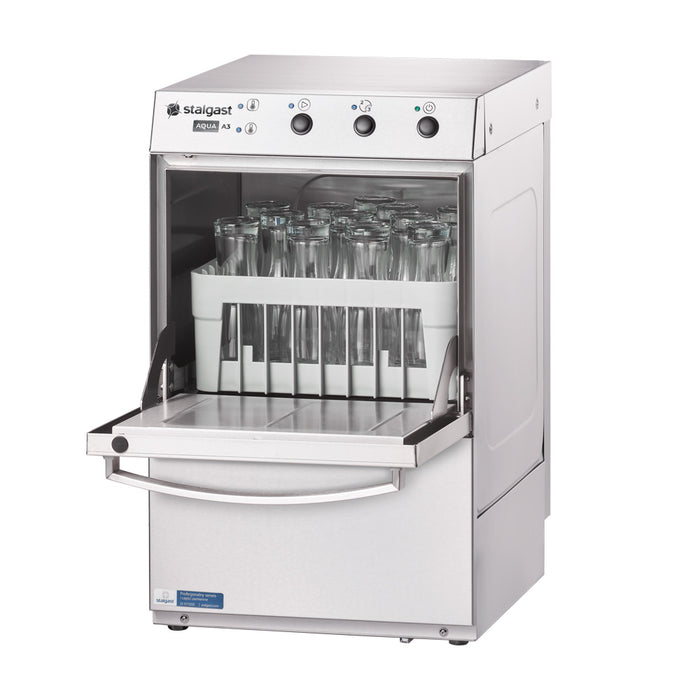 Universal glasswasher including rinse aid dosing, detergent dosing and drain pump, 230V, 2.77 kW