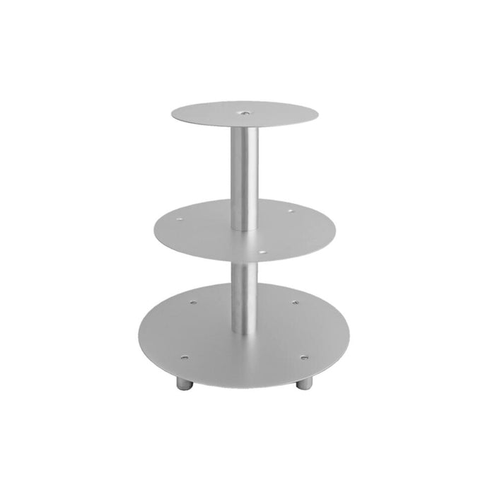 SCHNEIDER TIERED CAKE STAND / WEDDING CAKE STAND - ALUMINUM SILVER