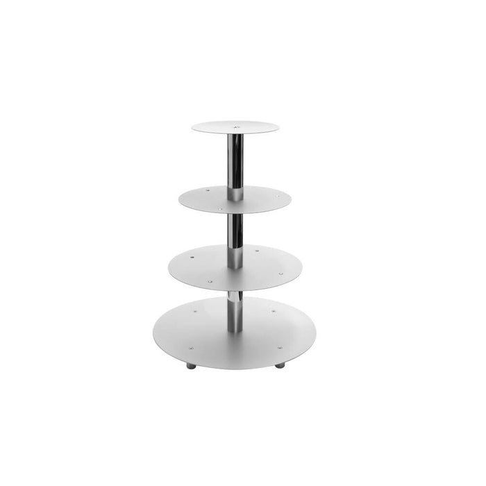 SCHNEIDER TIERED CAKE STAND / WEDDING CAKE STAND - ALUMINUM SILVER