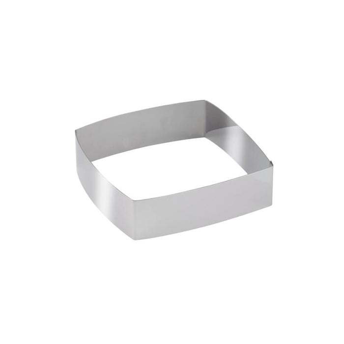 SCHNEIDER DESSERT / CAKE RING SQUARE, CURVED - STAINLESS STEEL