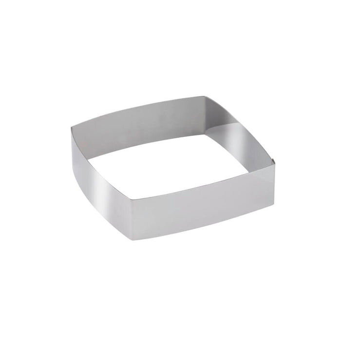 SCHNEIDER DESSERT / CAKE RING SQUARE, CURVED - STAINLESS STEEL