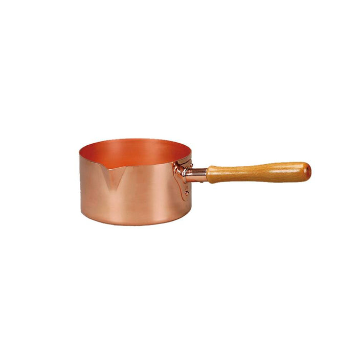 SCHNEIDER SUGAR POT COPPER WITH WOODEN HANDLE