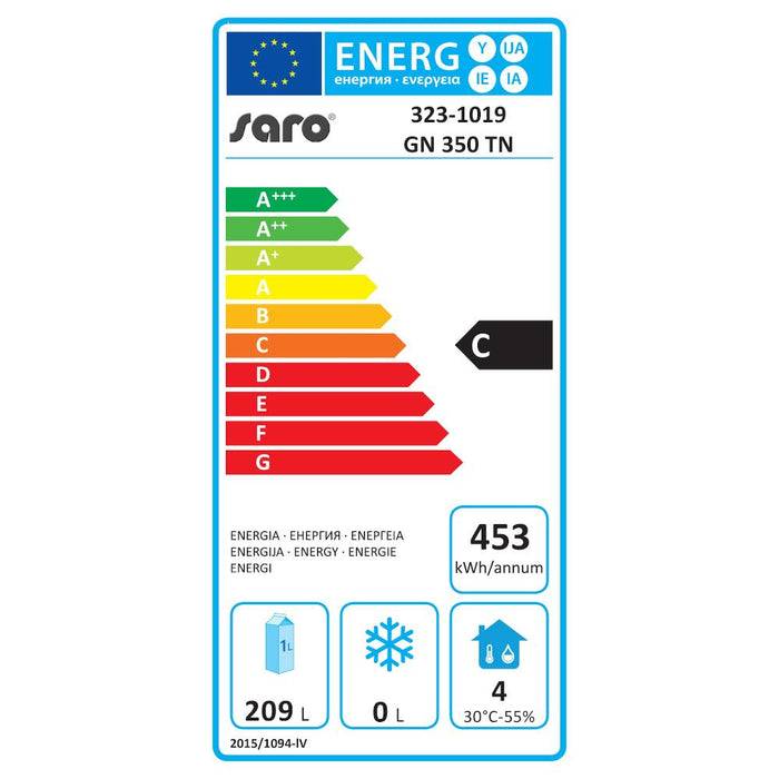 SARO commercial refrigerator - 1/1 GN, model GN 350 TN