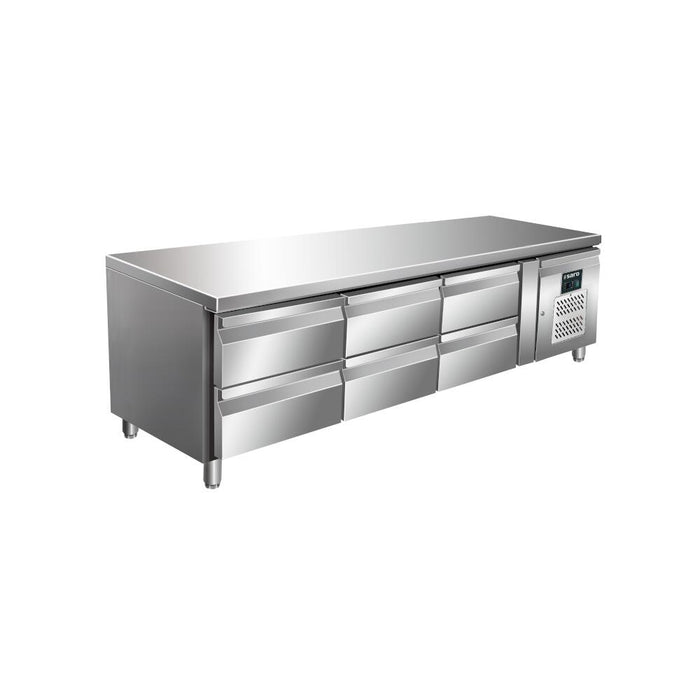 SARO undercounter refrigerated table with 3x2 drawers, model UGN 3160 TN