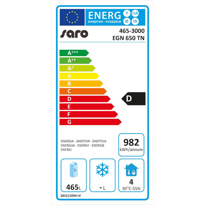 SARO Refrigerator - 2/1 GN, model EGN 650 TN