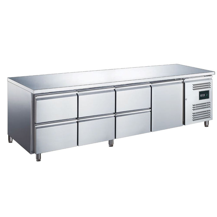 SARO refrigerated table, 1 door+3x2 drawer set, EGN 4160 TN