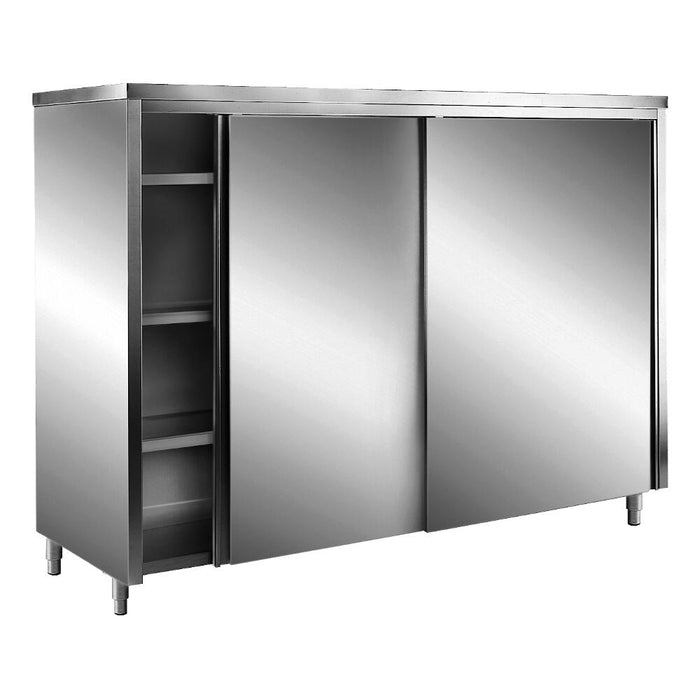 SARO Edelstahl-Lagerschrank mit Schiebetüren 1200 x 600 x 2140 mm, oben schräg S/S304