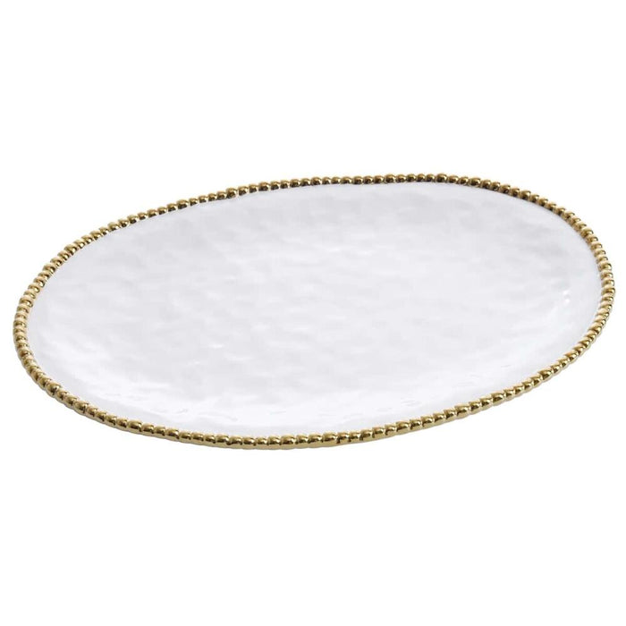 FRILICH GOLDEN SALERNO 'Servierplatte' oval & breit, 33 x 47 x 3,8 cm 