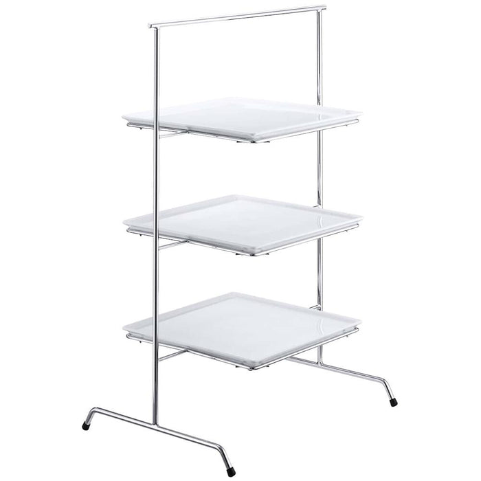 FRILICH UNISON 33x33 'Buffet Etagere, m.3 Porzellanpl., 36x52 cm, H: 76 cm