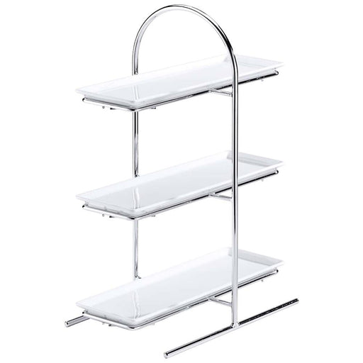 FRILICH UNISON 33x11 'Tisch Etagere', m. 3 Porzellanpl., 32,5x19cm, H:45,5cm