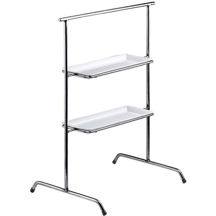 FRILICH Etagere, verchromt o.Porzellanpl. f.UNISON 33x11 'Buffet Etagere'