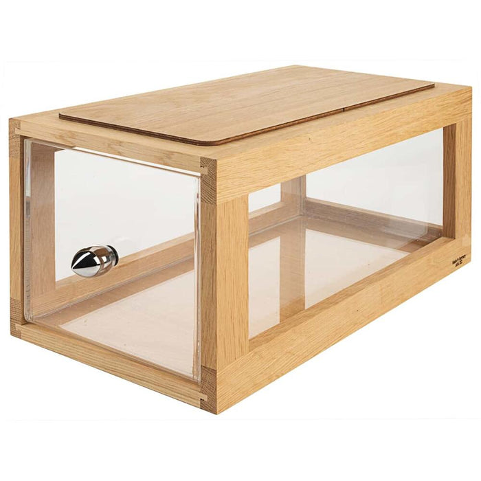 FRILICH BOX OAK 'Bread Slender' Stapelbare Box, Schubfach aus Acrylglas