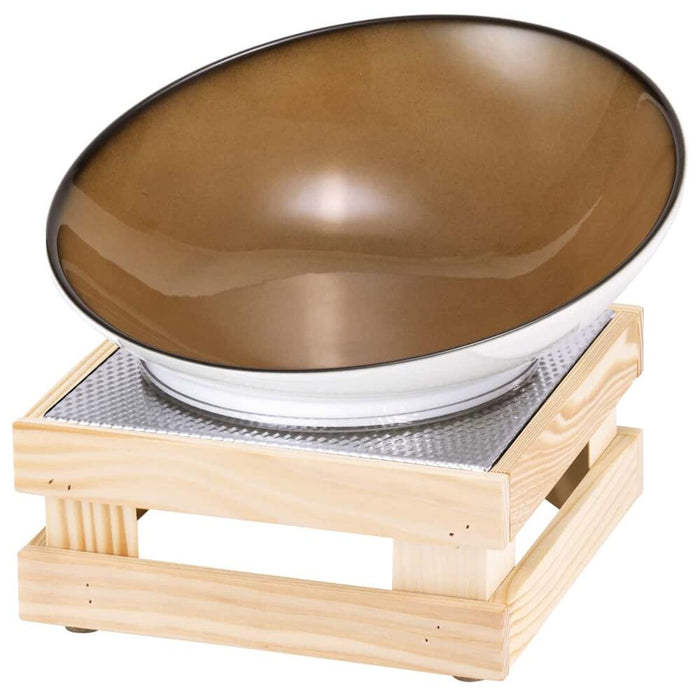 FRILICH RAISER NATURE 'Buffetschale' Porzellan, caramel, Holzfuß, H: 22,0cm