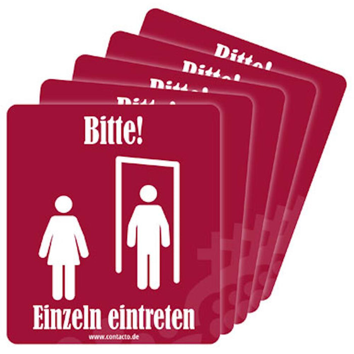 Schild ''Einzeln eintreten''