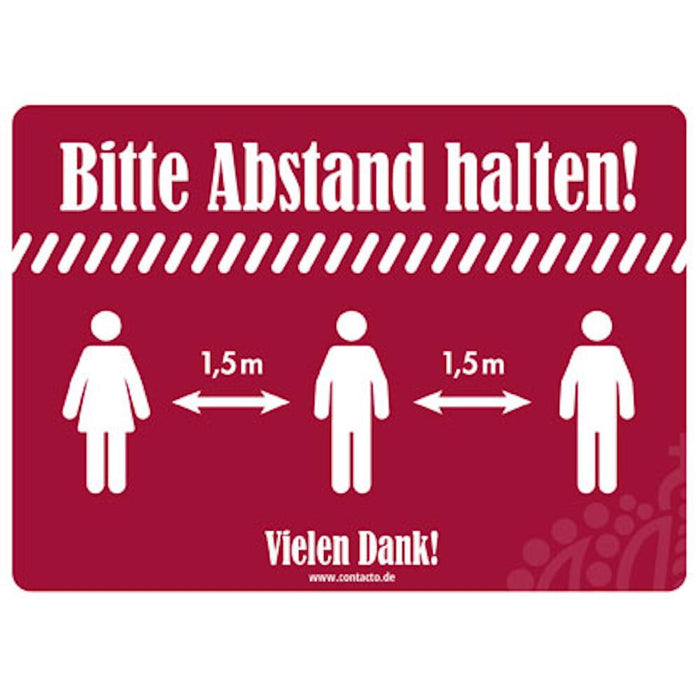 Schild ''Abstand halten''