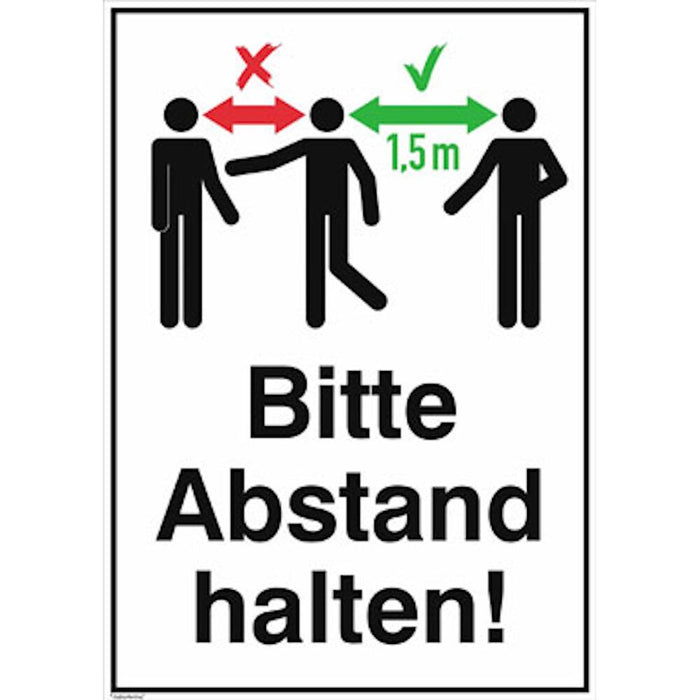 Schild Abstand halten, 37x26cm